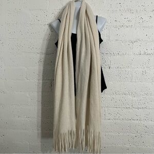 Steve Madden Womens Scarf One Ivory Size Fringe Knit I3